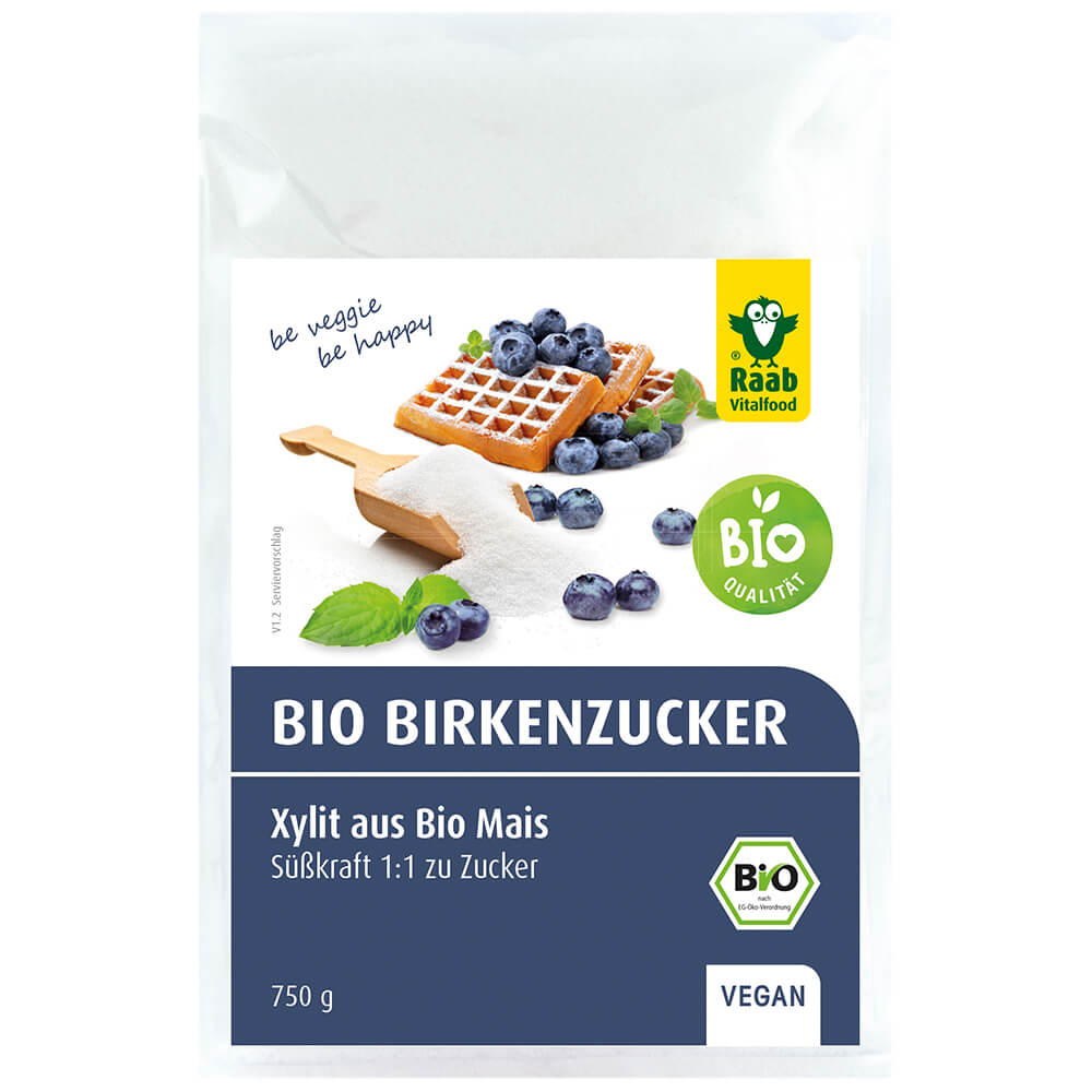 Raab Bio Birkenzucker (Xylit) Био ксилит из кукурузных зерен, 750 г