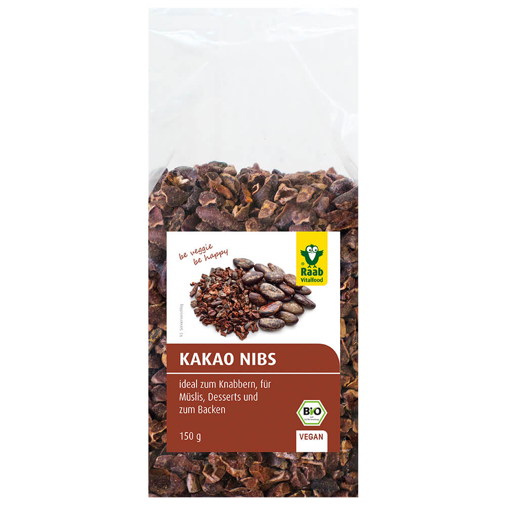 Raab "Bio Kakao Nibs" - Органические какао-бобы (дробленые), 150 г.