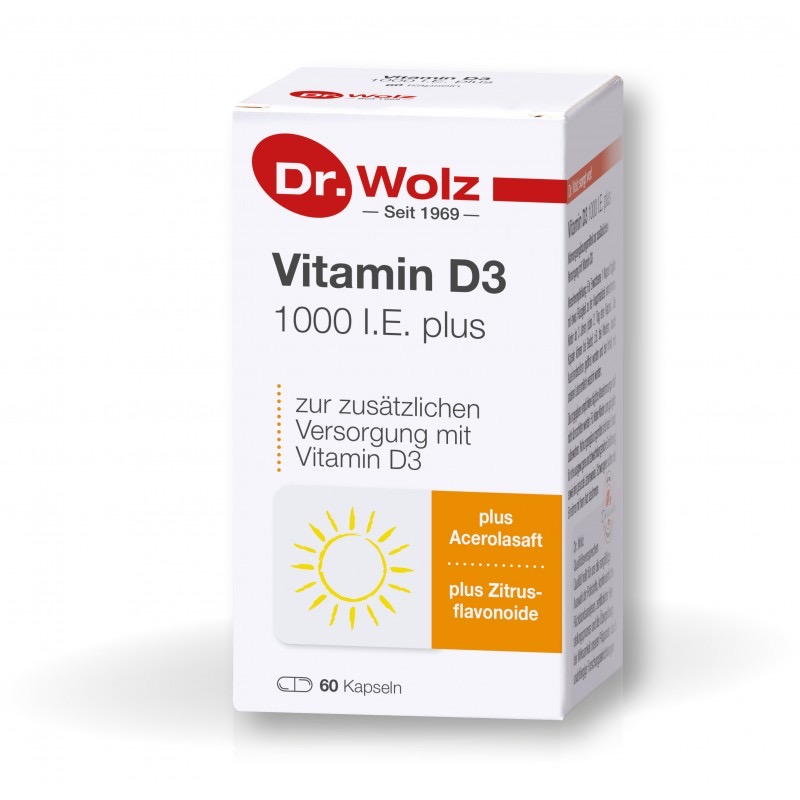 Dr.Wolz Витамин D3 1000 МЕ плюс, 60 капсул