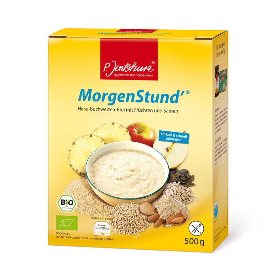 P.Jentschura® MorgenStund® Био пшено-гречневая каша с фруктами и семечками, 500 г