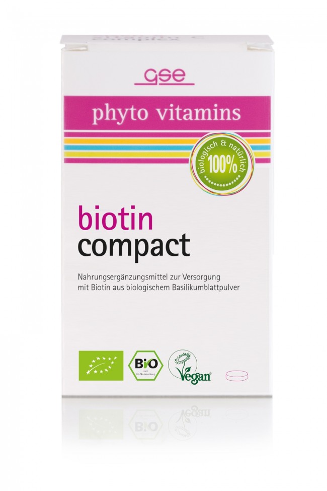 GSE "Biotin Compact (Bio)" - Биологически-активная добавка с биотином из органического порошка листьев базилика, 120 таблеток.