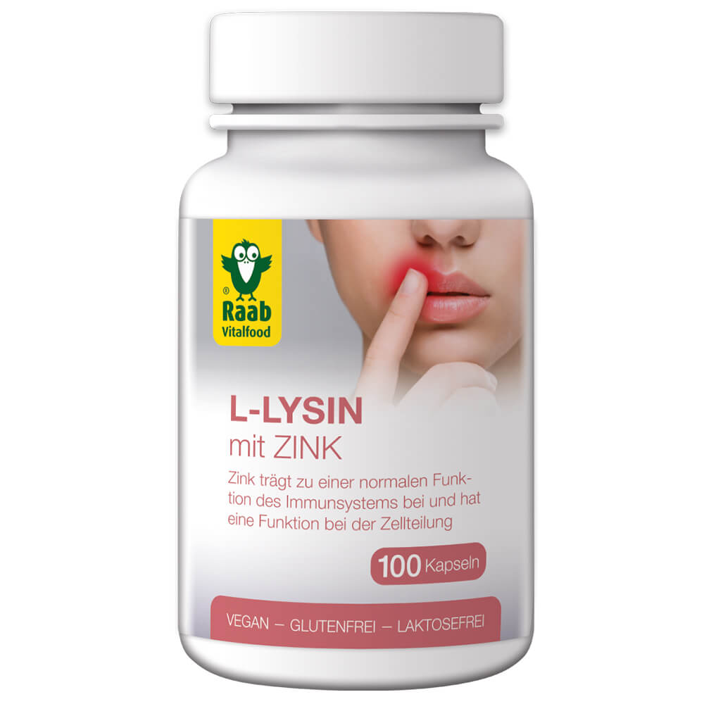 Raab "L-Lysin mit Zink" - Биологически-активная добавка с L-лизином и цинком, 100 капсул.