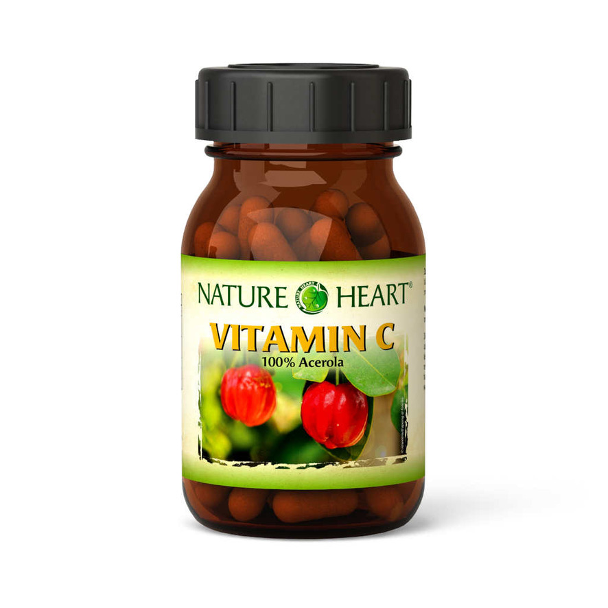 Nature Heart Натуральный витамин C из плодов ацеролы, 60 капсул