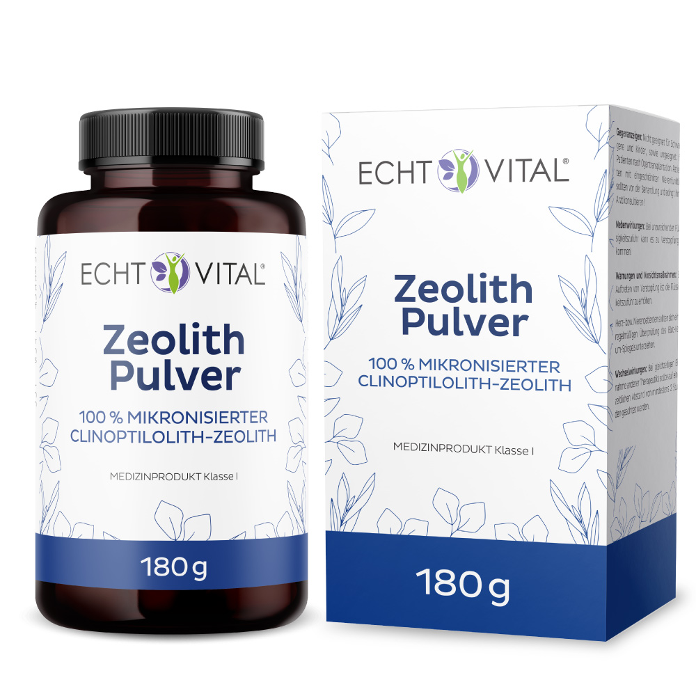 Echt Vital 100% Микронизированный цеолит клиноптилолит, 180 г.
