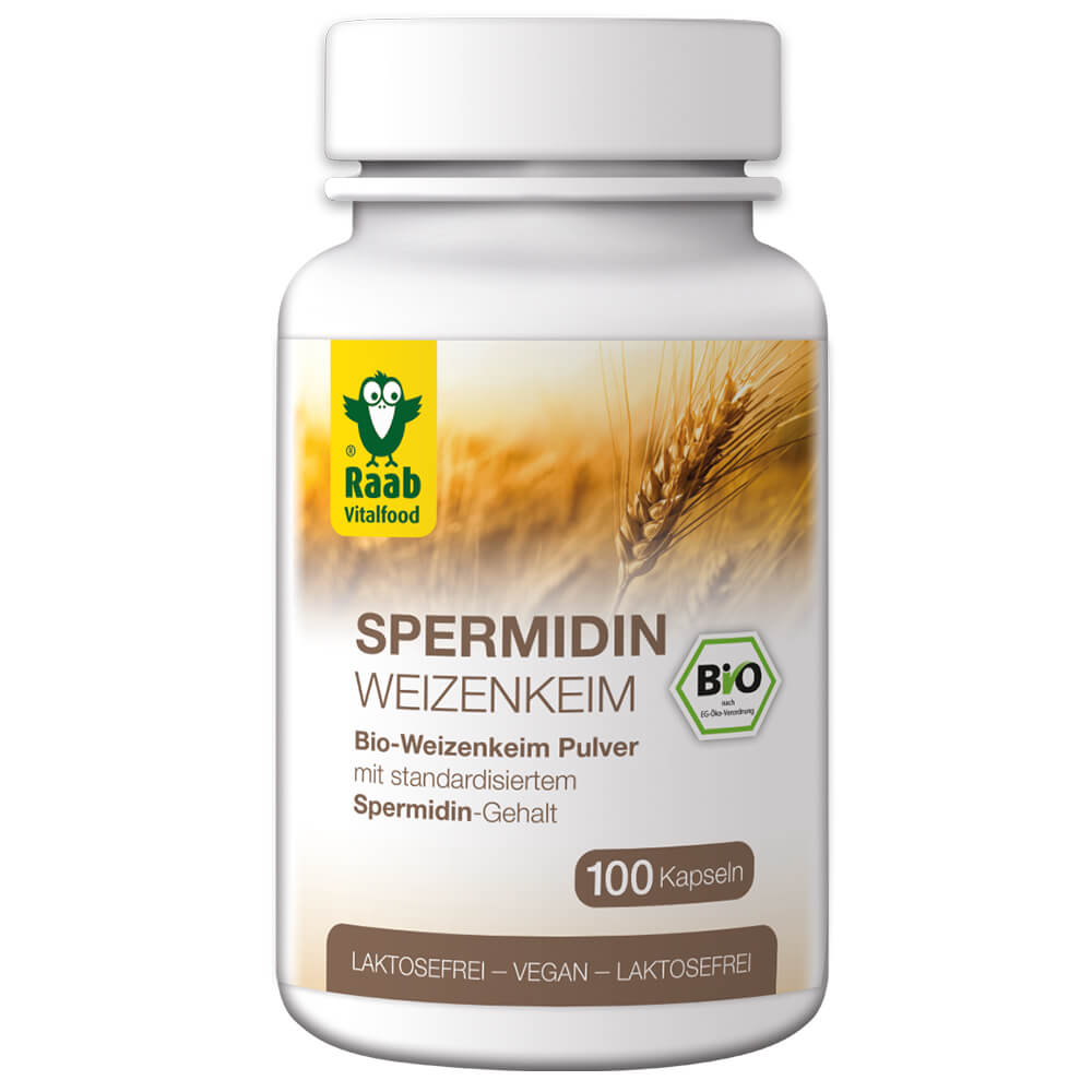 Raab "Bio Spermidin Weizenkeim" - Биологически-активная добавка со спермидином из порошка зародышей пшеницы, 100 капсул.