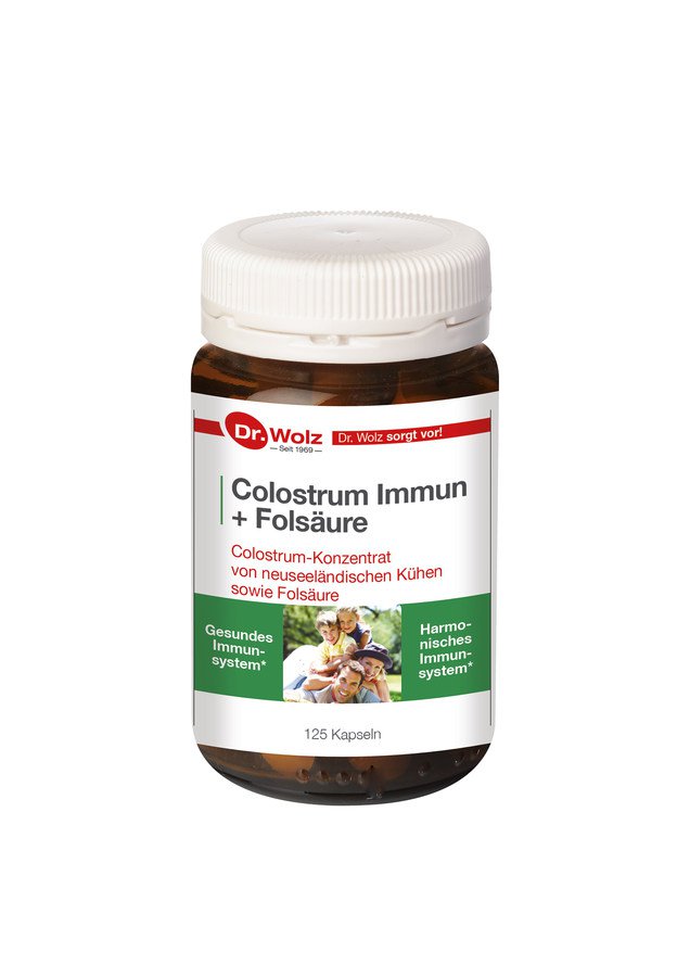 Dr.Wolz Colostrum Immun Концентрат молозива с фолиевой кислотой, 125 капсул