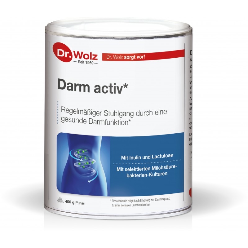 Dr.Wolz Darm activ Биалогически активная добавка (БАД) с молочнокислыми бактериями и клетчаткой, 400 г