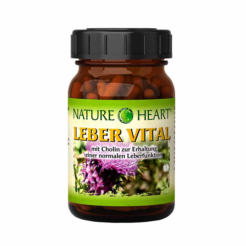 Nature Heart Leber Vital Биологически активная добавка с отборными экстрактами растений, холином, альфа-липоевой кислоты и инозитолом, 120 капсул