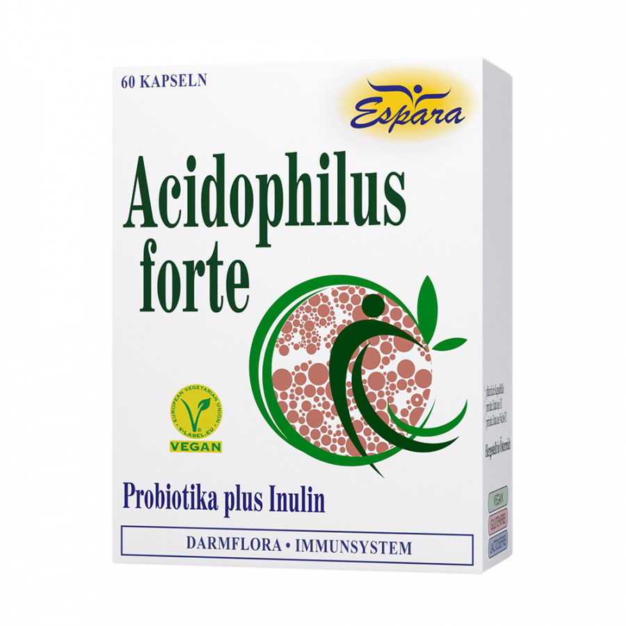 ESPARA Acidophilus forte 5 миллиардер пробиотических молочнокислых бактерий c инулином, 60 капсул