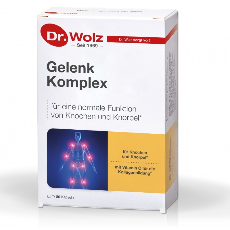 Dr.Wolz Gelenk Komplex Комплекс с глюкозамином и хондроитином для здоровья костей и хрящей, 80 карсул