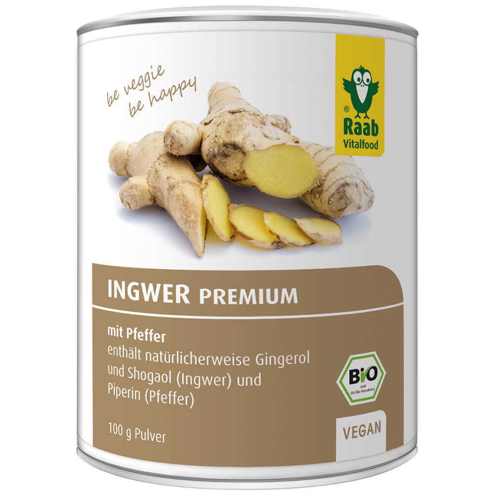 Raab "Bio Ingwer Premium mit Pfeffer Pulver" - Органическая порошковая смесь имбиря и перца, 100 г.