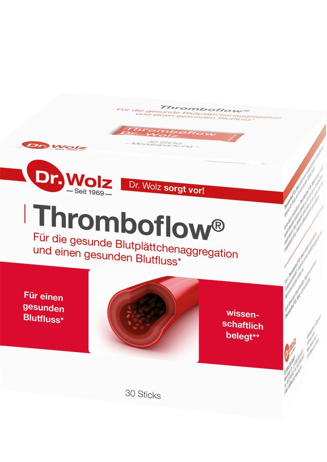 Dr.Wolz Thromboflow Биалогически активная добавка (БАД) для здорового кровотока с вторичными растительными веществами, 30 стик-пакетов