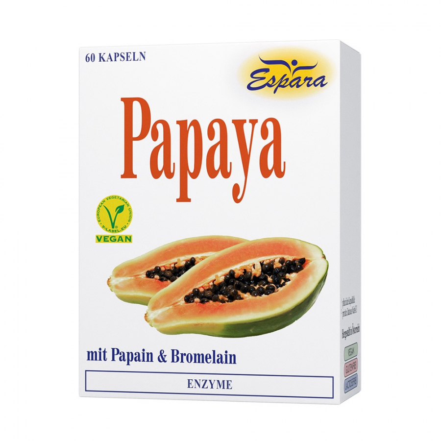 Espara Papaya mit Papain & Bromelain Папаин с бромалайном, 60 капсул
