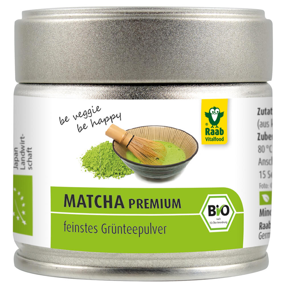 Raab Bio Matcha Premium Grüntee Pulver - Органический порошок зеленого чая "Матча" премиум-класса, 30 г.