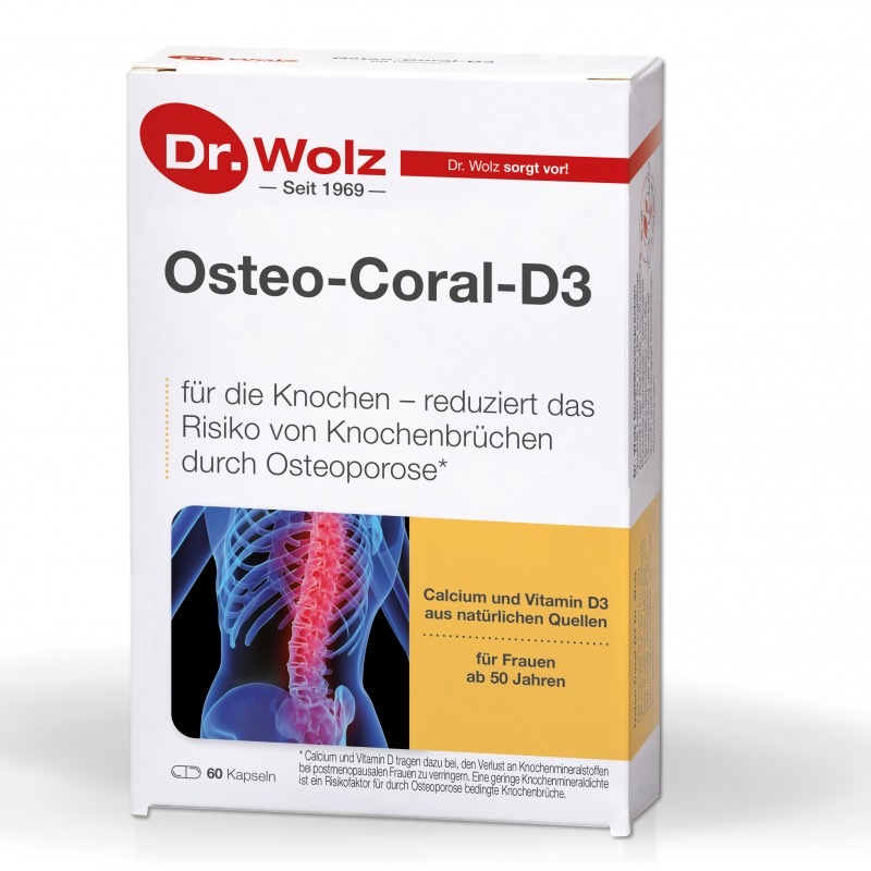 Dr. Wolz Osteo-Coral-D3 Витаминно-минеральный комплекс для здоровья костей, 60 капсул