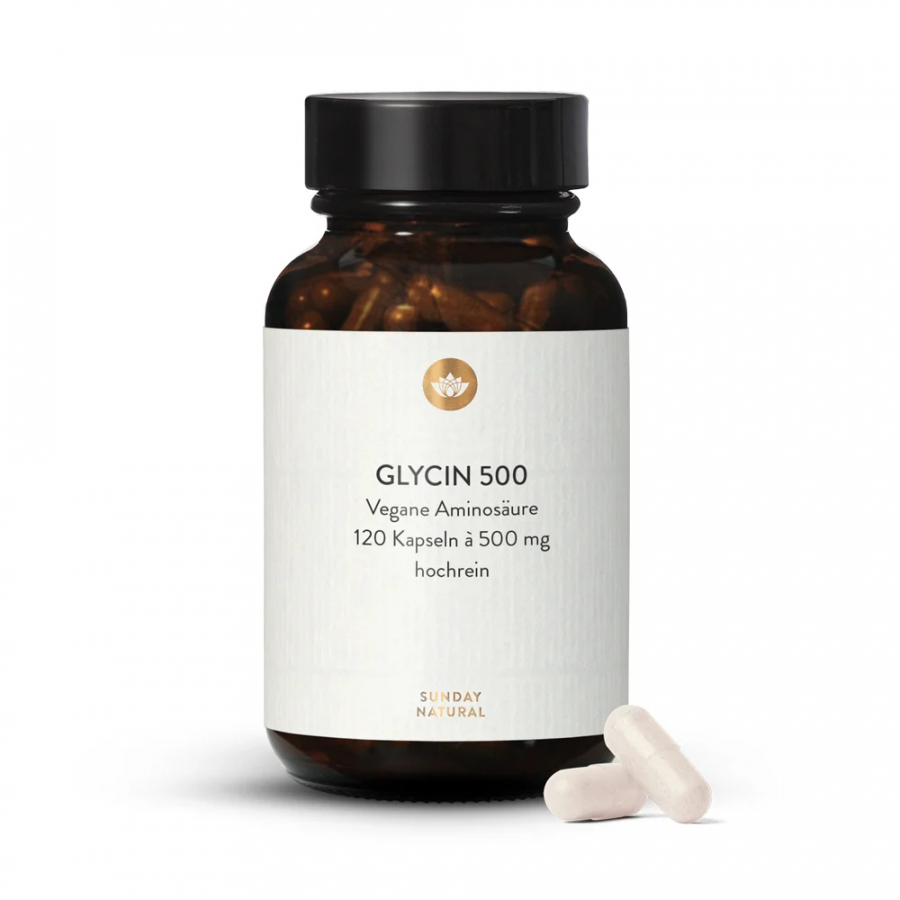 SUNDAY NATURAL GLYCIN 500 Аминокислота глицин 500 мг с чистотой 98,5%, 120 капсул