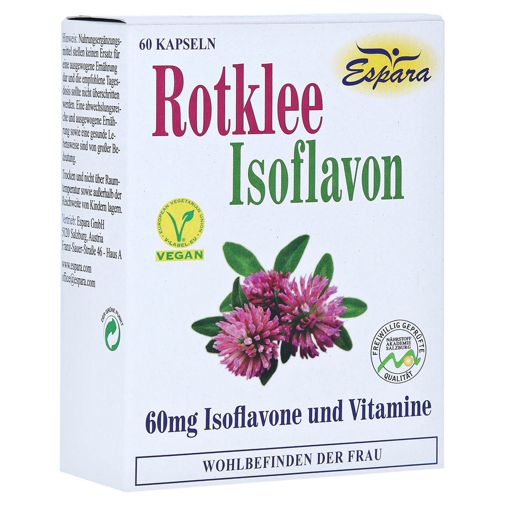 Espara Rotklee Isoflavon Биологически активная добавка с экстрактами красного клевера и сои, 60 капсул