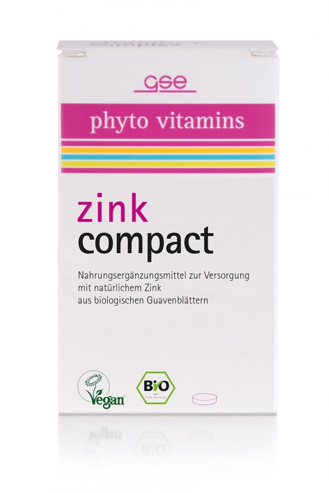 GSE Zink Compact (Bio) Биологически активная добавка с цинком из органических листьев гуавы, 120 таблеток