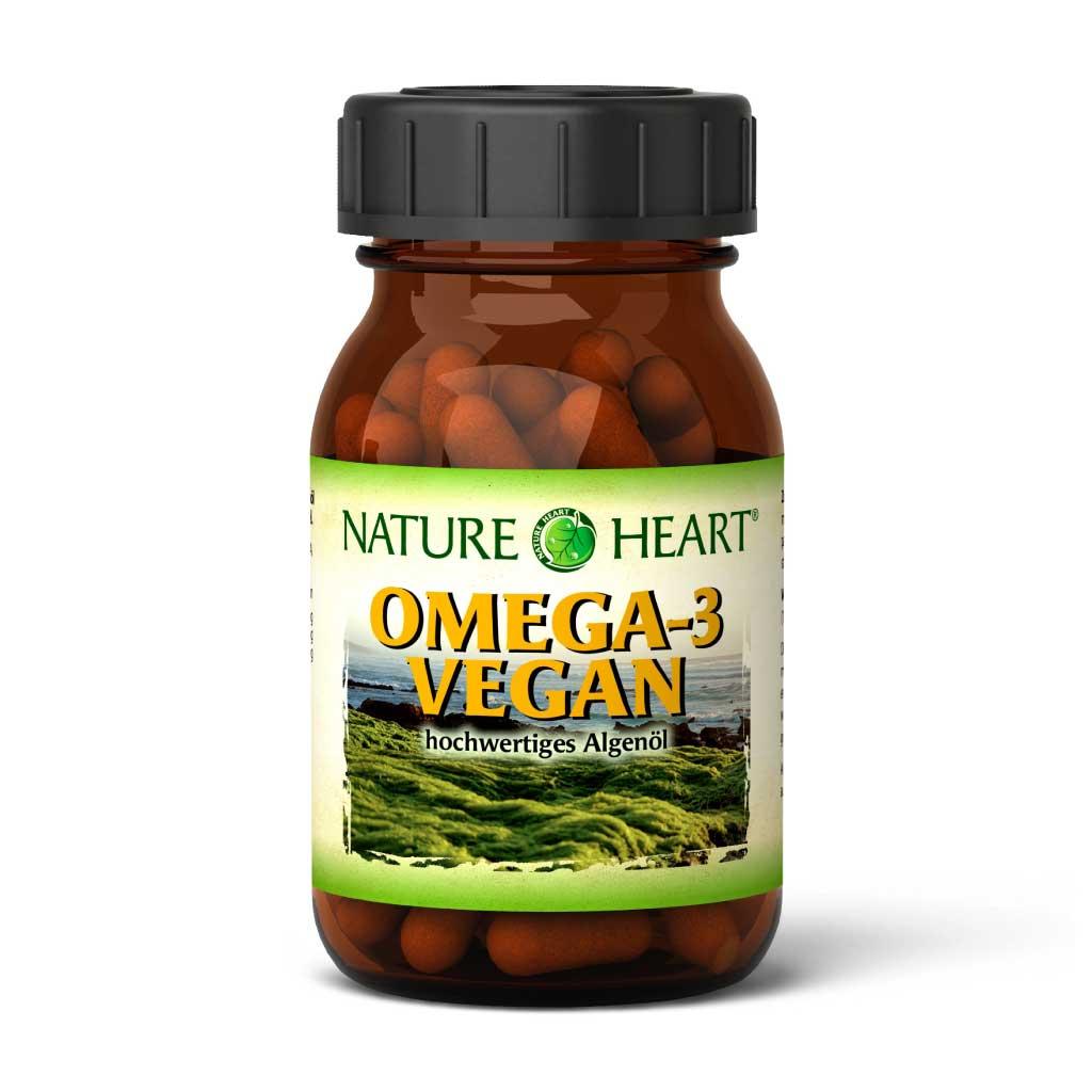 Nature Heart - биологически-активная добавка с Омега 3 из масла морских водорослей для веганов, 60 капсул.