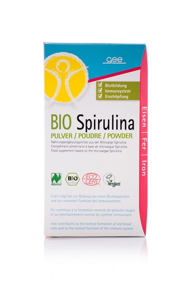 GSE Naturland Bio Spirulina БИО порошок спиралевидных голубых микроводорослей спирулины, 200 г