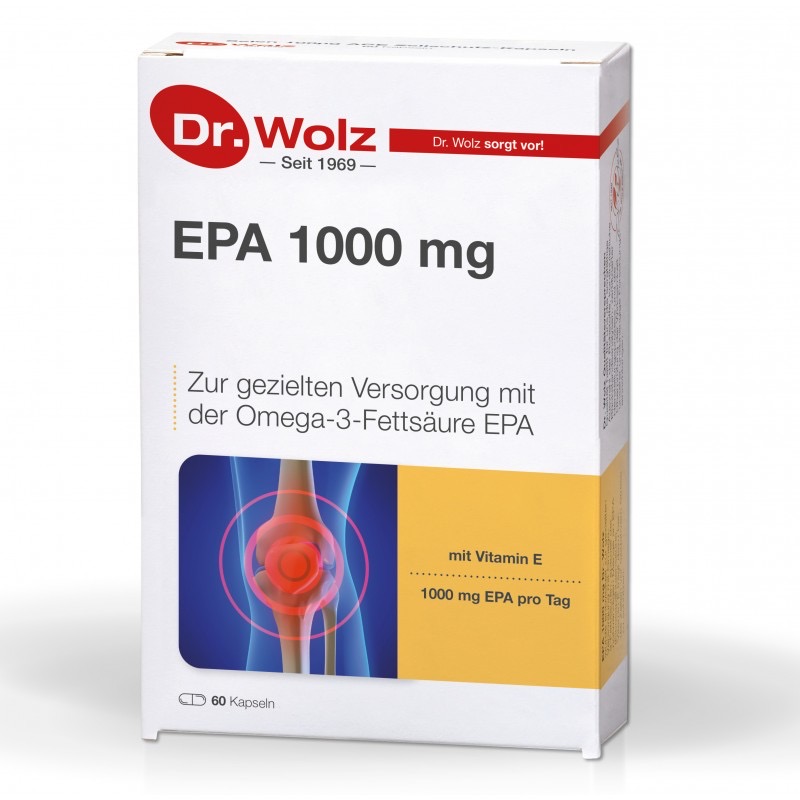 Dr.Wolz EPA Эйкозапентановая кислота ЭПК 1000 мг с витамином E, 60 капсул