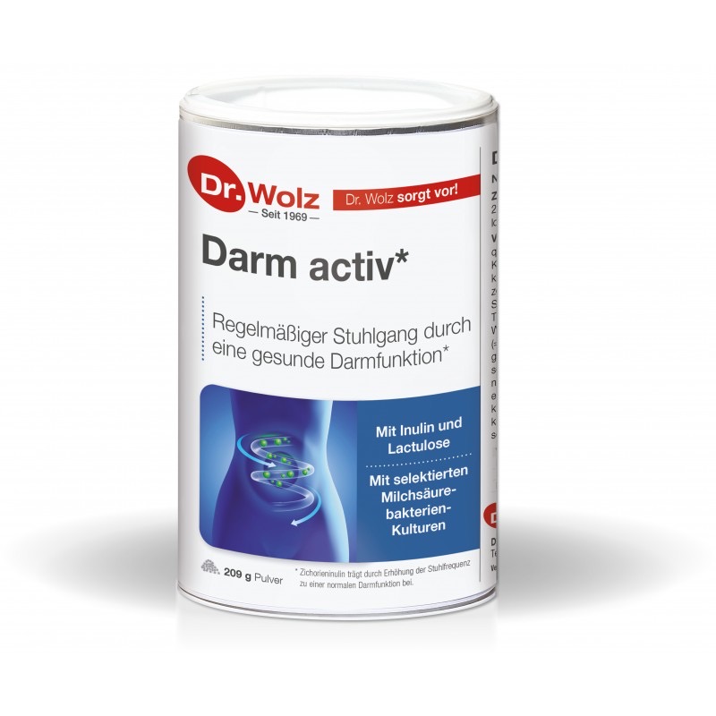Dr.Wolz Darm activ Биалогически активная добавка (БАД) с молочнокислыми бактериями и клетчаткой, 209 г