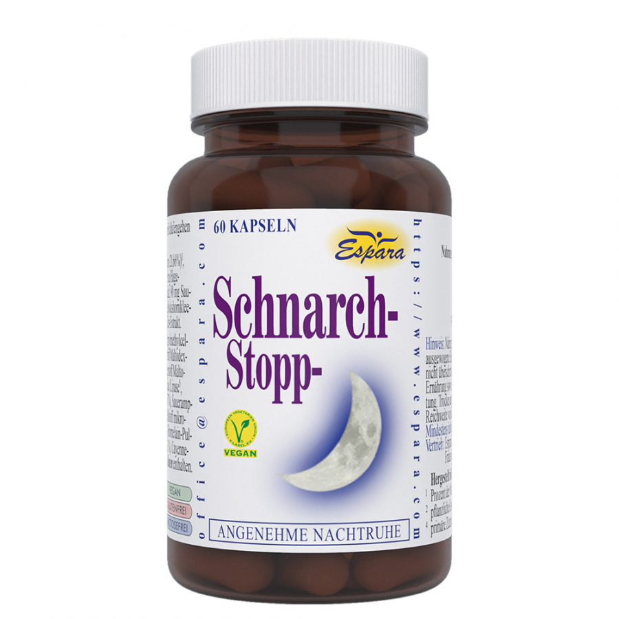 ESPARA Schnarch-Stopp Комбинация ферментов, отобранных растений и минералов от храпа, 60 капсул