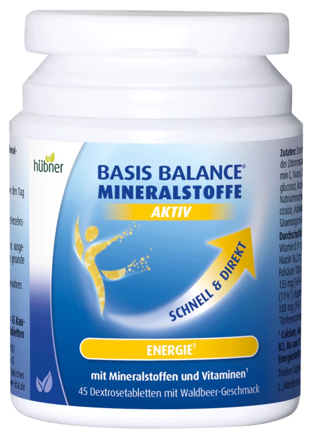 Hübner Basis Balance® Aktiv Витаминно-минеральный комплекс со вкусом диких ягод, 45 жевательных таблеток