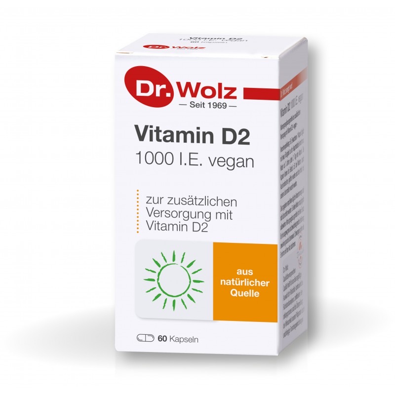 Dr.Wolz Витамин D2 1000 МЕ для веганского рациона, 60 капсул