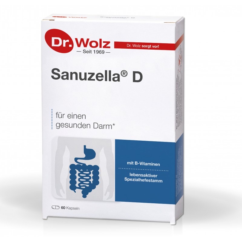 Dr.Wolz Sanuzella® D Пробиотик c витаминами В1, В2 и В6 для поддержания здорового кишечника, 60 капсул