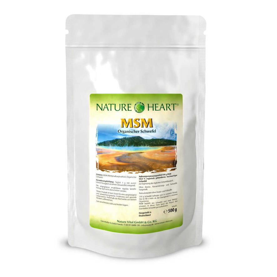 Nature Heart Органическая сера МСМ (метилсульфонилметан) в порошке, 500 г