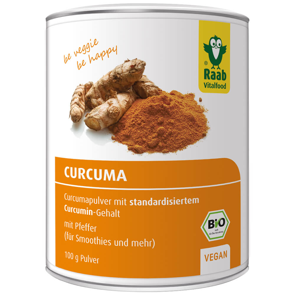 Raab "Bio Curcuma Pulver" - Органическая порошковая смесь с куркумой и перцем, 100 г.