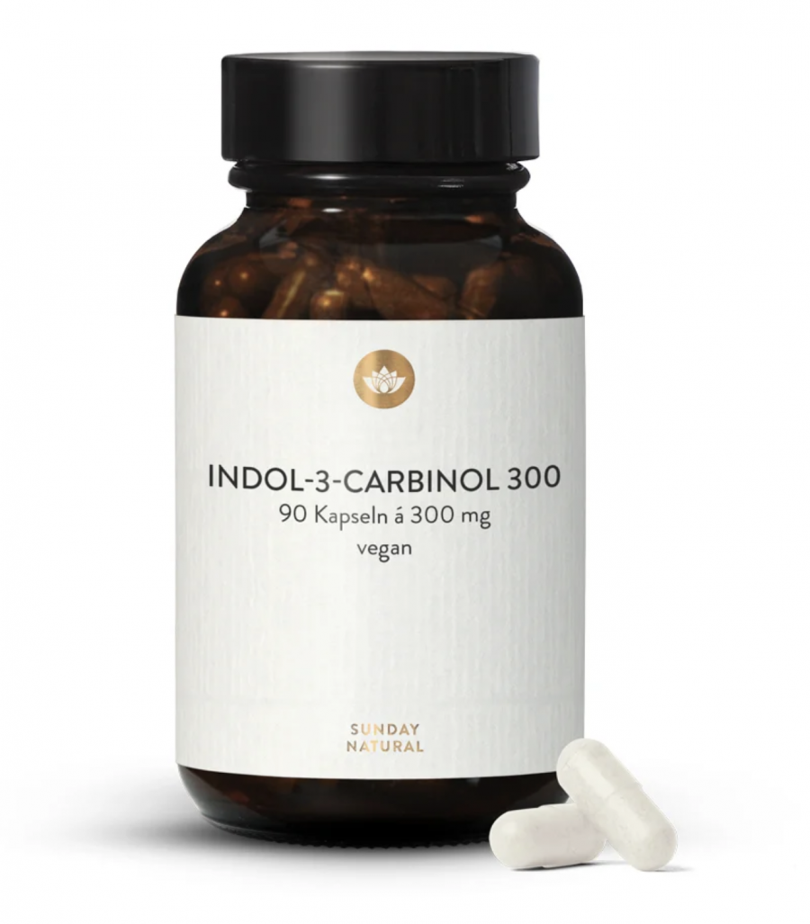 Sunday Natural INDOL-3-CARBINOL 300MG Индол-3-карбинол чистейшей этаноловой экстракции 99%, 300 мг на капсулу, 90 капсул