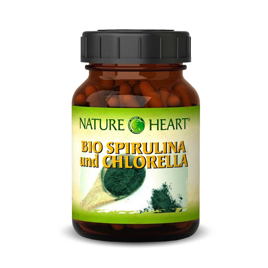 Nature Heart "Bio Spirulina und Chlorella" - Биологически-активная добавка со спирулиной и хлореллой , 365 прессованных таблеток.