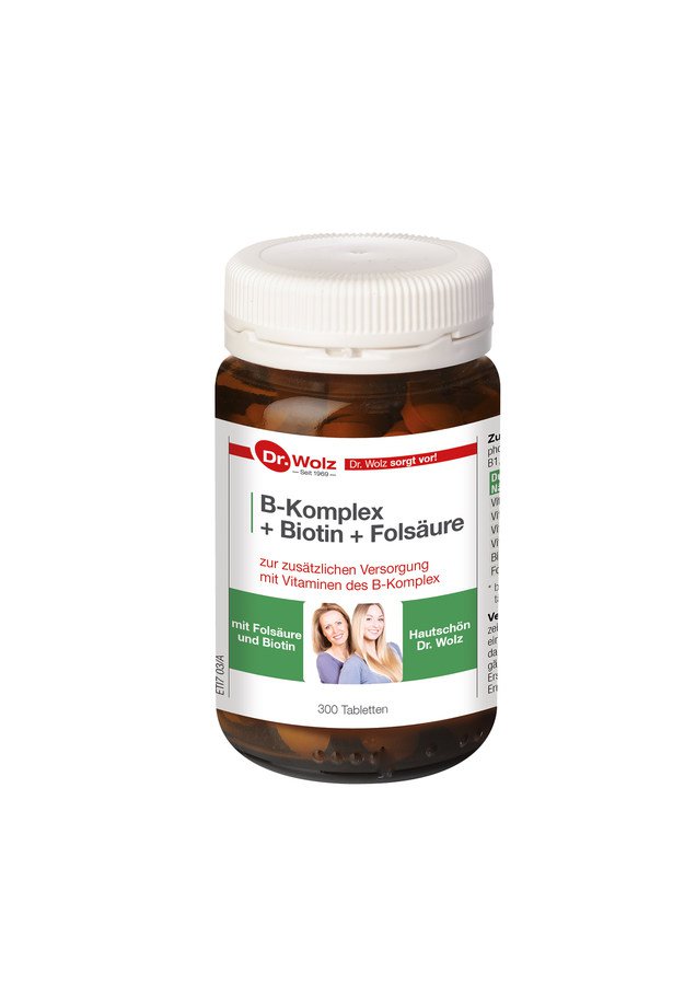 Dr.Wolz Комплекс витаминов группы В с биотином и фолиевой кислотой, 300 таблеток